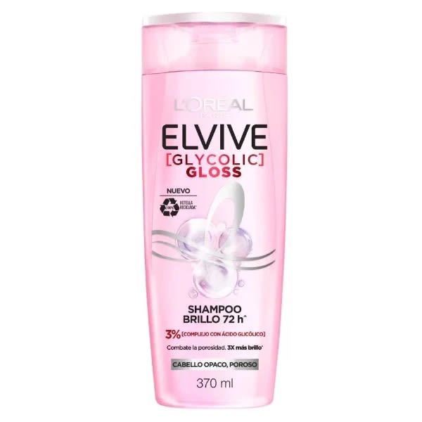 Elvive Shampoo Glycolic Gloss 370ml Precio Chile | Shampoo Brillo Intenso Cabello Opaco L’Oréal1