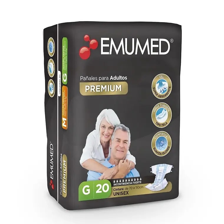 Emumed Pañal Adulto G Velcro Precio Chile | Pañales Adulto Grande Alta Absorción Incontinencia1
