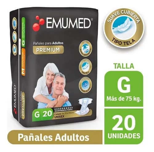 Emumed Pañal Adulto G Velcro Precio Chile | Pañales Adulto Grande Alta Absorción Incontinencia2