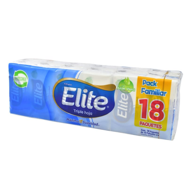 Elite Pañuelos Desechables Pack 18 Unidades Precio Chile | Pañuelos Papel Suaves1