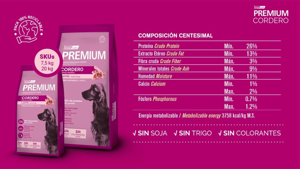 Vitalcan Premium Cordero 20kg Perro Adulto – Alimento Balanceado de Alta Calidad2