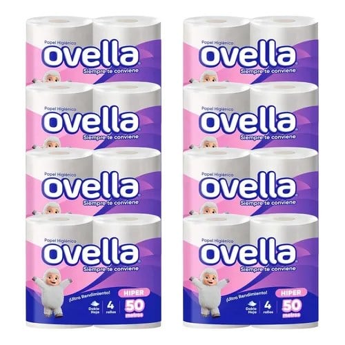 Papel Higiénico Ovella 50 Metros Manga 32 Rollos (4x8) Precio Chile | Pack Ahorro1