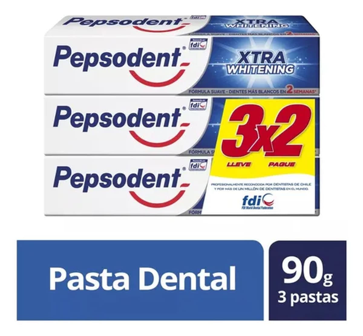 Pepsodent Pasta de Dientes 90g Pack x3 Precio Chile | Pasta Dental Anticaries Familiar1