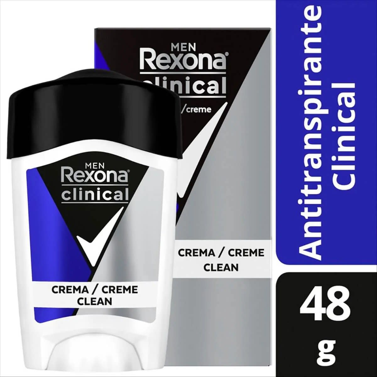 Rexona Clinical Clean Hombre Azul 48g Barra Precio Chile | Desodorante Antitranspirante Hombre Protección Extrema1