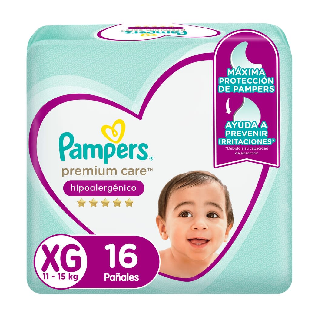 Pampers Premium Care XG 16 Unidades Precio Chile | Pañales Pampers Premium Care Extra Grande1
