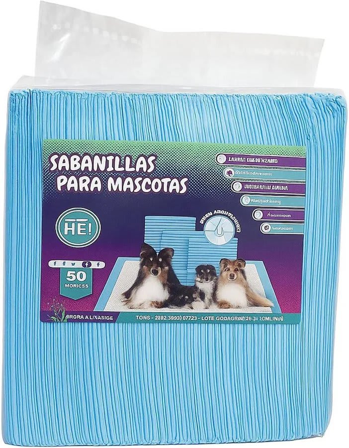 SABANILLAS ABSORBENTES HEI PETS 60x60 50 UNIDADES – EMPAPADORES PARA PERROS | HIGIENE MASCOTAS CHILE1