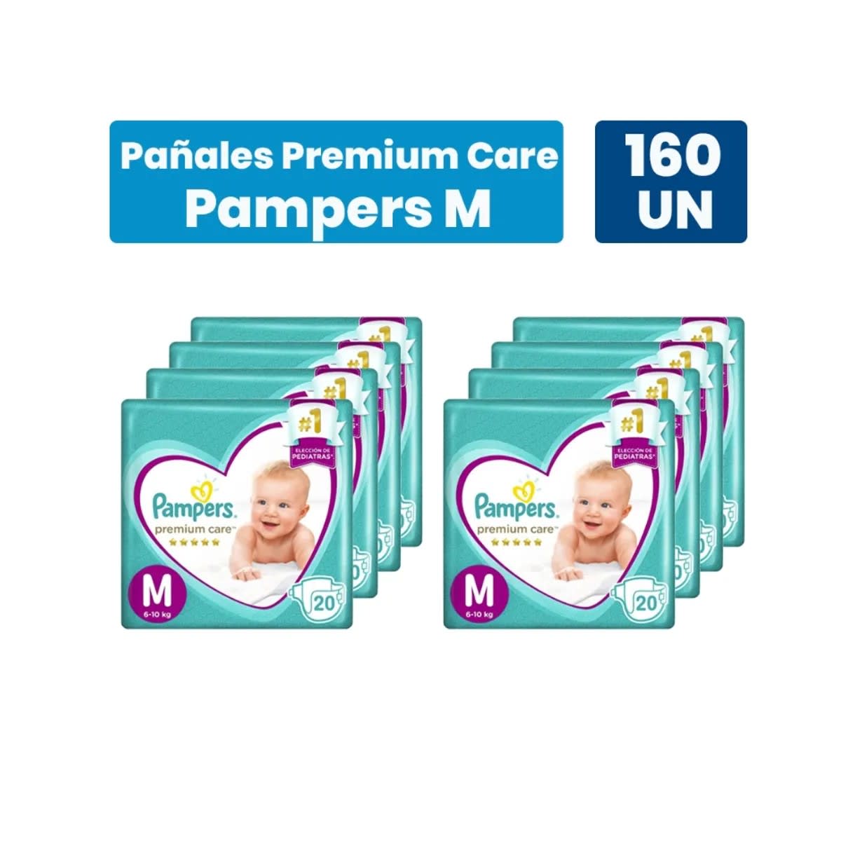 Manga Pampers Premium Care M 160 Unidades Precio Chile | Pañales Pampers Talla M Pack Ahorro 20x81