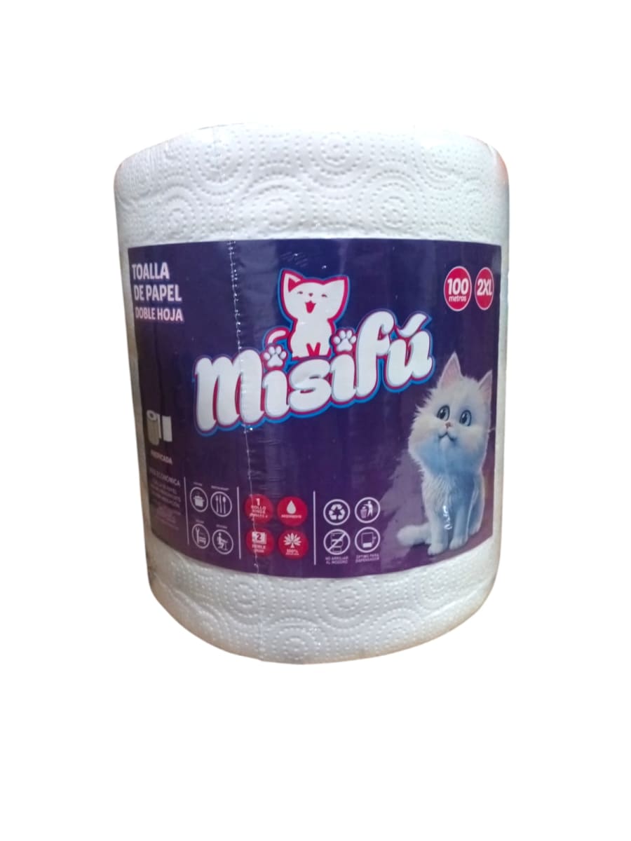 Toalla de Papel Misifú 2XL 460 Hojas 130 Metros Precio Chile | Toalla Nova Rendidora1