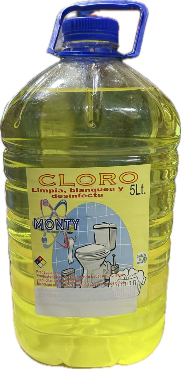 Monty Cloro Concentrado 5L con Manilla Precio Chile | Cloro Desinfectante Hogar Alto Rendimiento1
