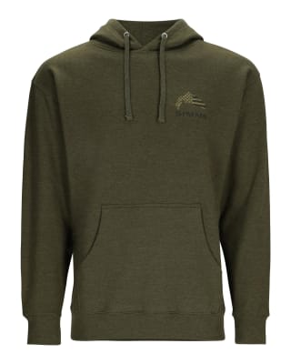 M´S WOODEN FLAG TROUT HOODY MILITARY