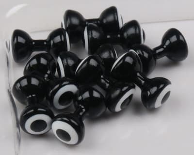 SMALL DOUBLE PUPIL LEAD EYES BLACK/WHITE AND BLACK PUPIL