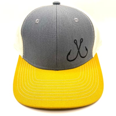 GORRO CON LOGO DE ANZUELO BLANCO/GRAY VISERA TAN