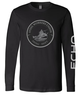POLERA ECHO STEEL WORKERS UNIN BLACK LONG SLEEVE SHIRT