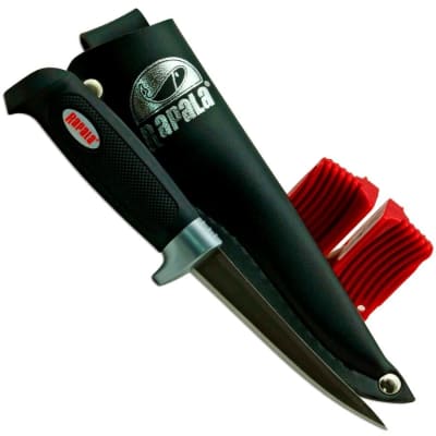CUCHILLO RAPALA 10 CM + AFILADOR + FUNDA