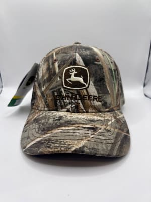 GORRO JOHN DEERE TELA CAMO LOGO CAFE