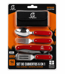 SET CUBIERTOS ROJO