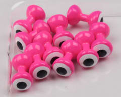 SMALL DOUBLE PUPIL LEAD EYES FL PINK / WHITE AND BLACK PUPIL