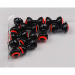 SMALL DOUBLE PUPIL LEAD EYES #4 BLACK W FI ORANGE AND BLACK