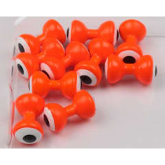SMALL DOUBLE PUPIL LEAD EYES #5 FL ORANGE W WHITE AND BLACK