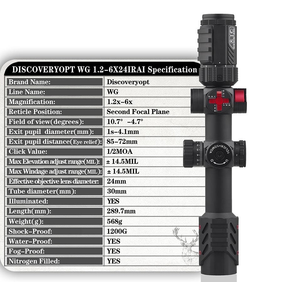 MIRA TELESCOPICA DISCOVERY WG 1.2-6X24IRAi (30 MM)3