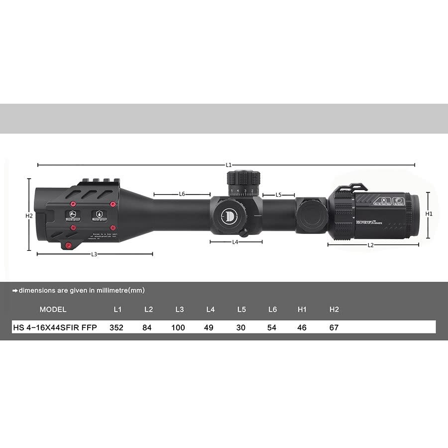 MIRA TELESCOPICA DISCOVERY M-10 HS 4-16X44SFIR FFP4