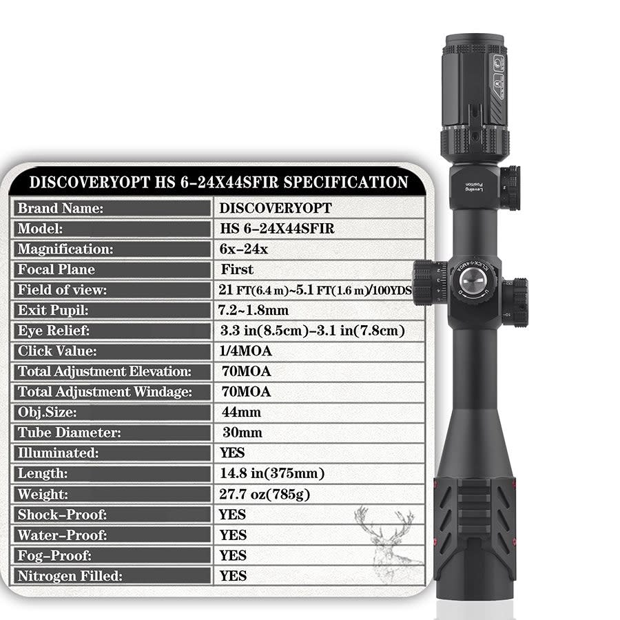 MIRA TELESCOPICA DISCOVERY M-15 HS 6-24X44 SFIR FFP4