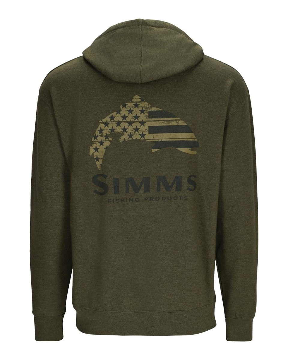 M´S WOODEN FLAG TROUT HOODY MILITARY2