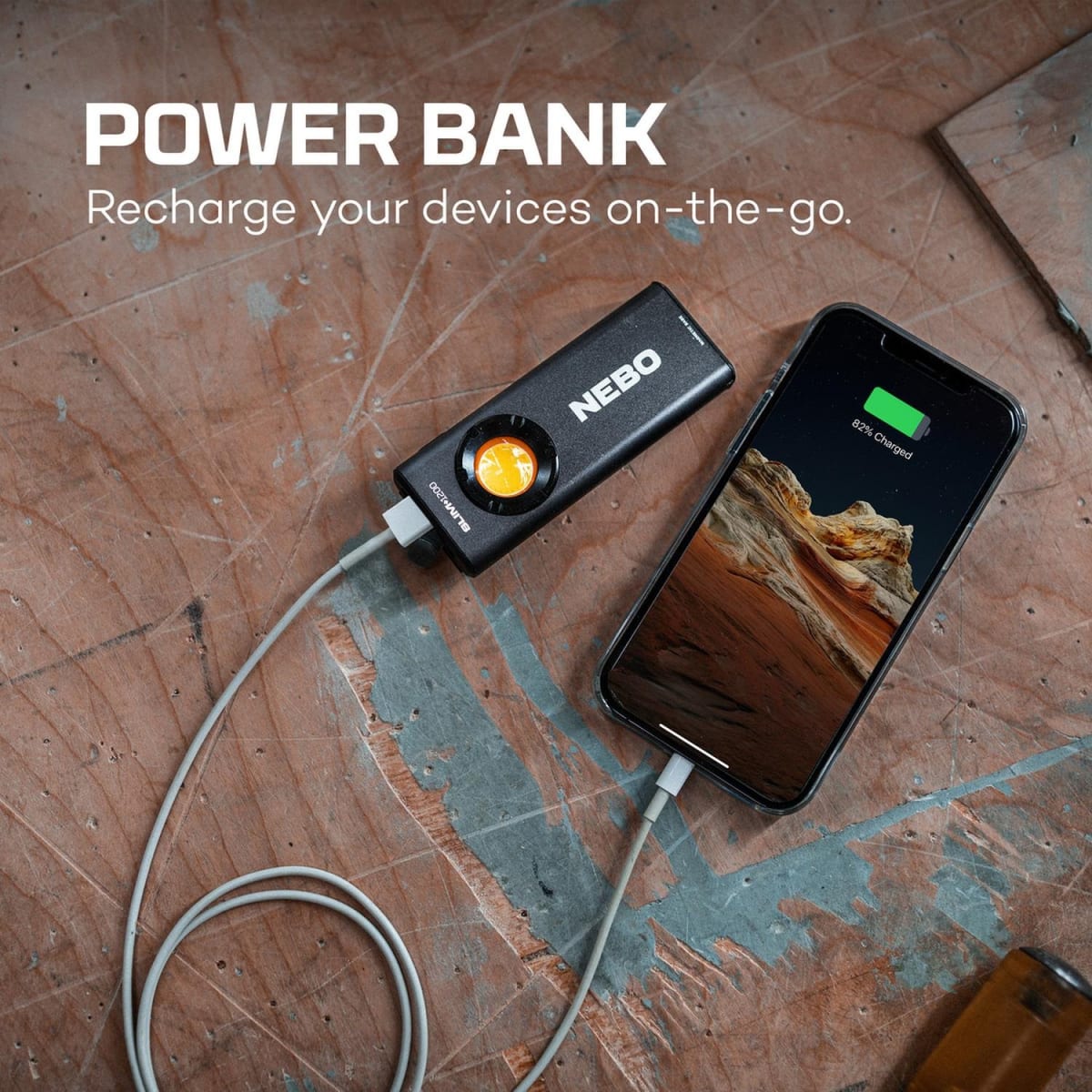 LINTERNA DE BOLSILLO RECARGABLE NEBO SLIM +1200 LÚMENES CON POWER BANK4