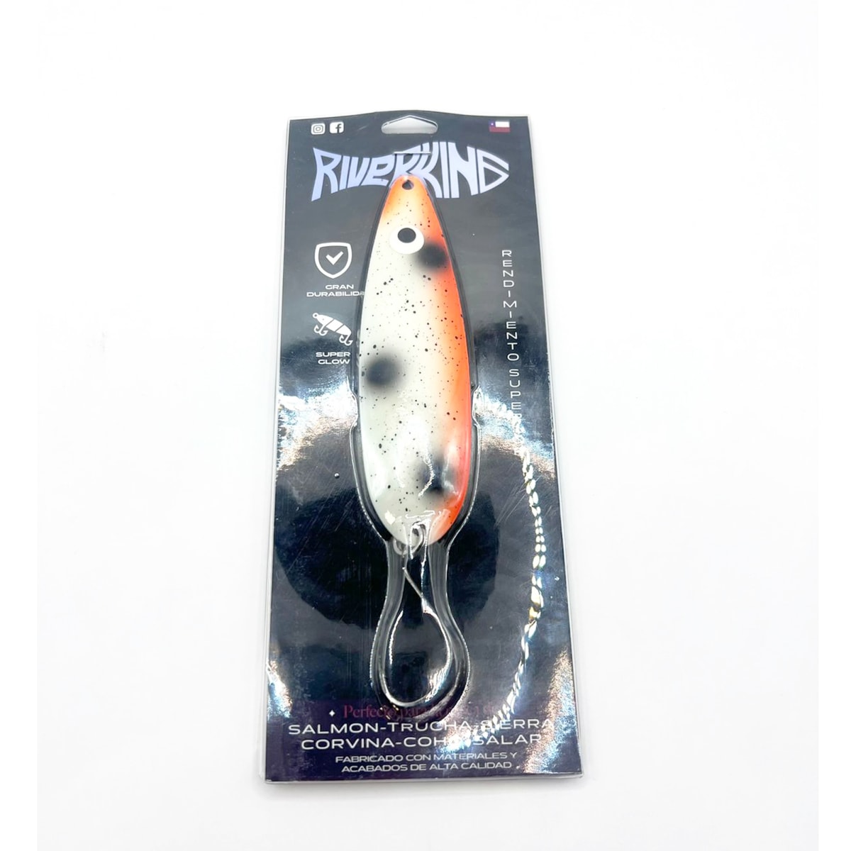 CUCHARA TROLLING RIVERKING GLOW ORANGE SPECKLE BLAZE SPOON2