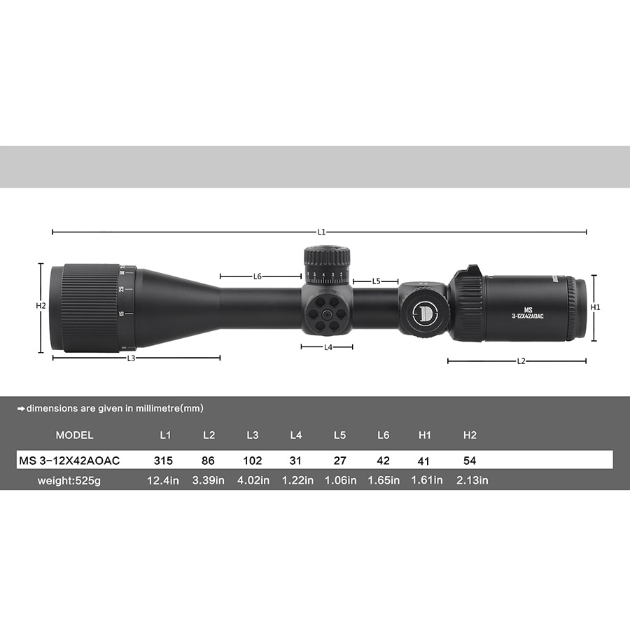 MIRA TELESCOPICA DEFENSOR M-23 MS 3-12X42AOAC3