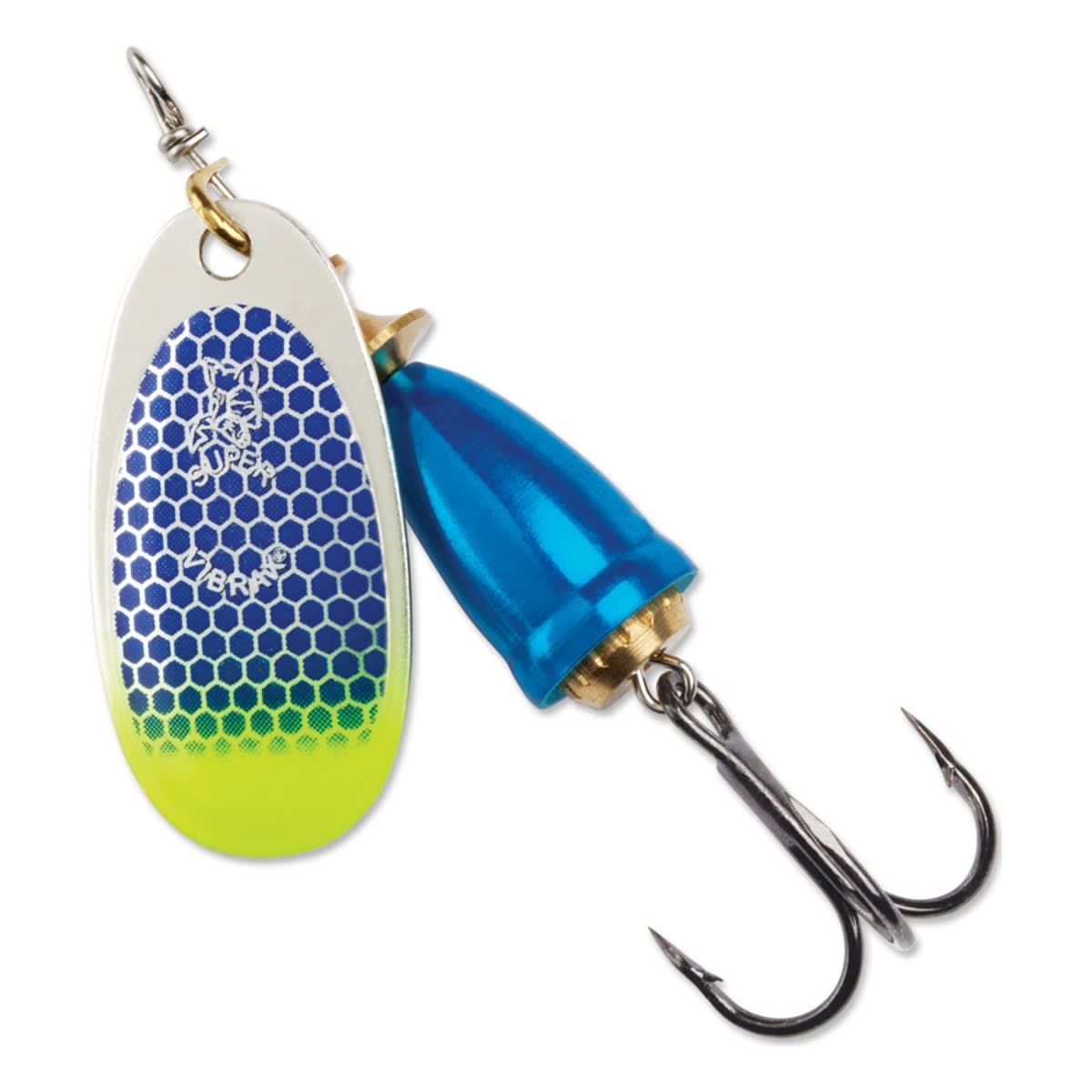 SPINNER BLUE FOX VIBRAX #3 8G BLUE SCALE CHARTREUSE TIP1