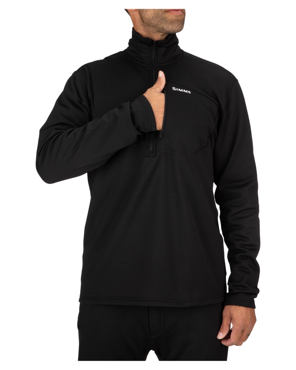 POLAR SIMM'S THERMAL 1/4 ZIP TOP BLACK T/M5