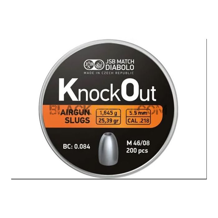 SLUGS JSB KNOCK OUT CAL .218 25.39GR 200 PCS1