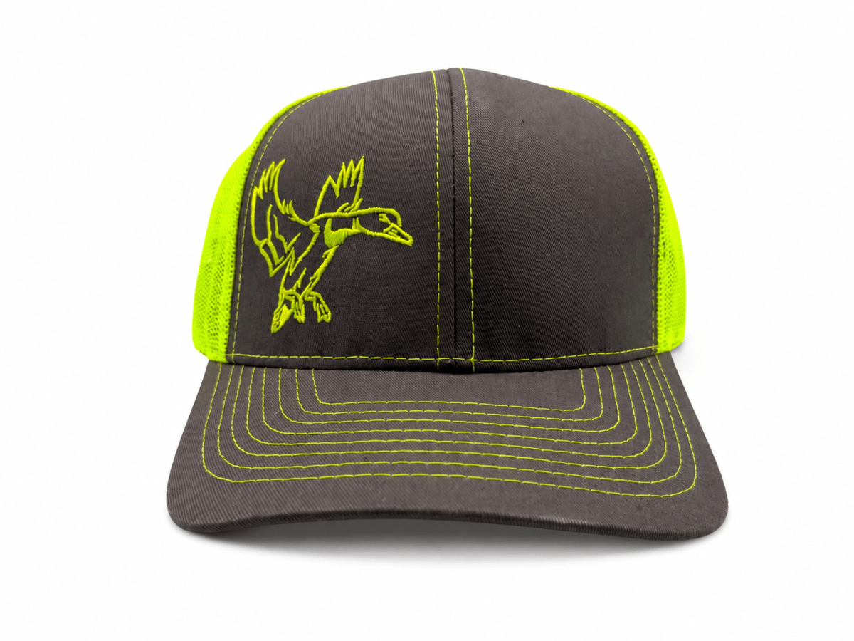 GORRO TRUCKER OUTDOOR CAP PATO GRIS/ VERDE NEÓN1
