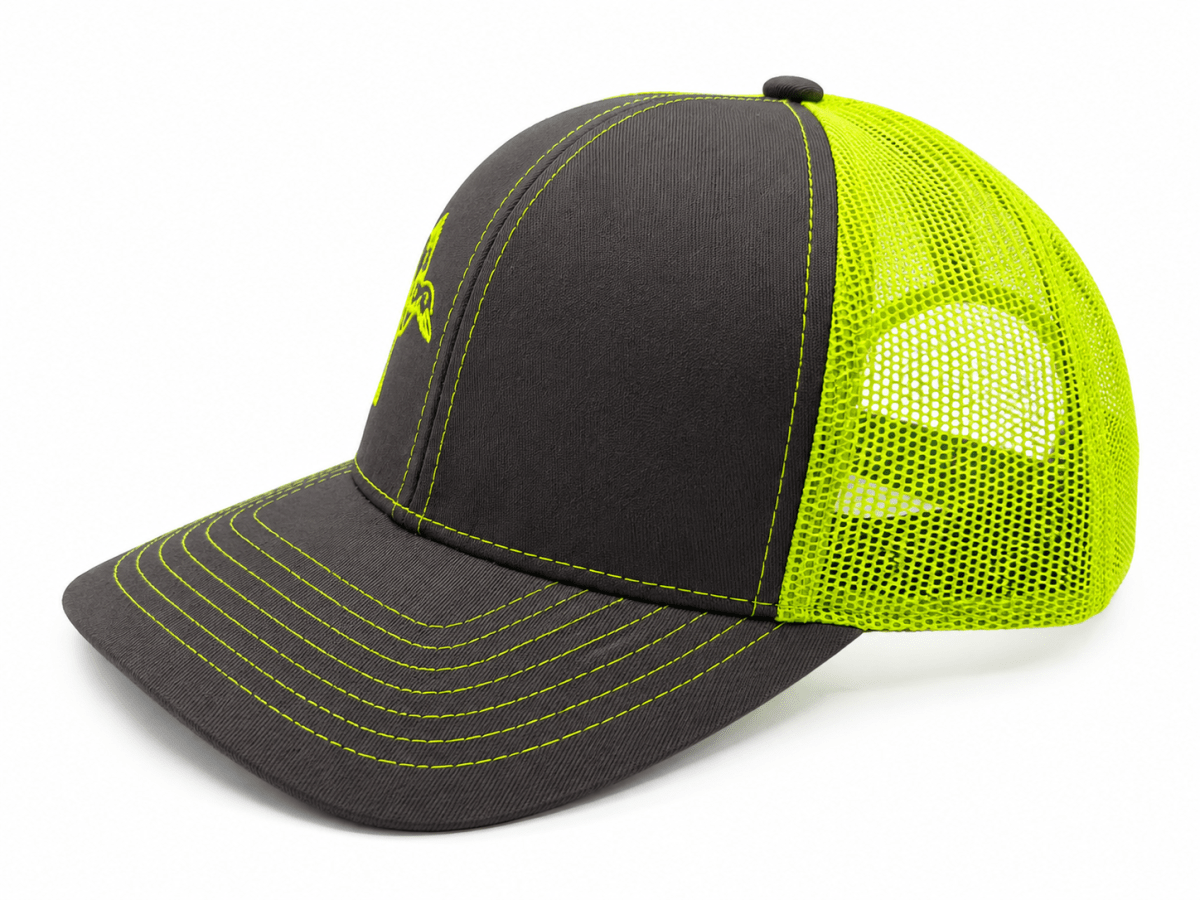 GORRO TRUCKER OUTDOOR CAP PATO GRIS/ VERDE NEÓN3