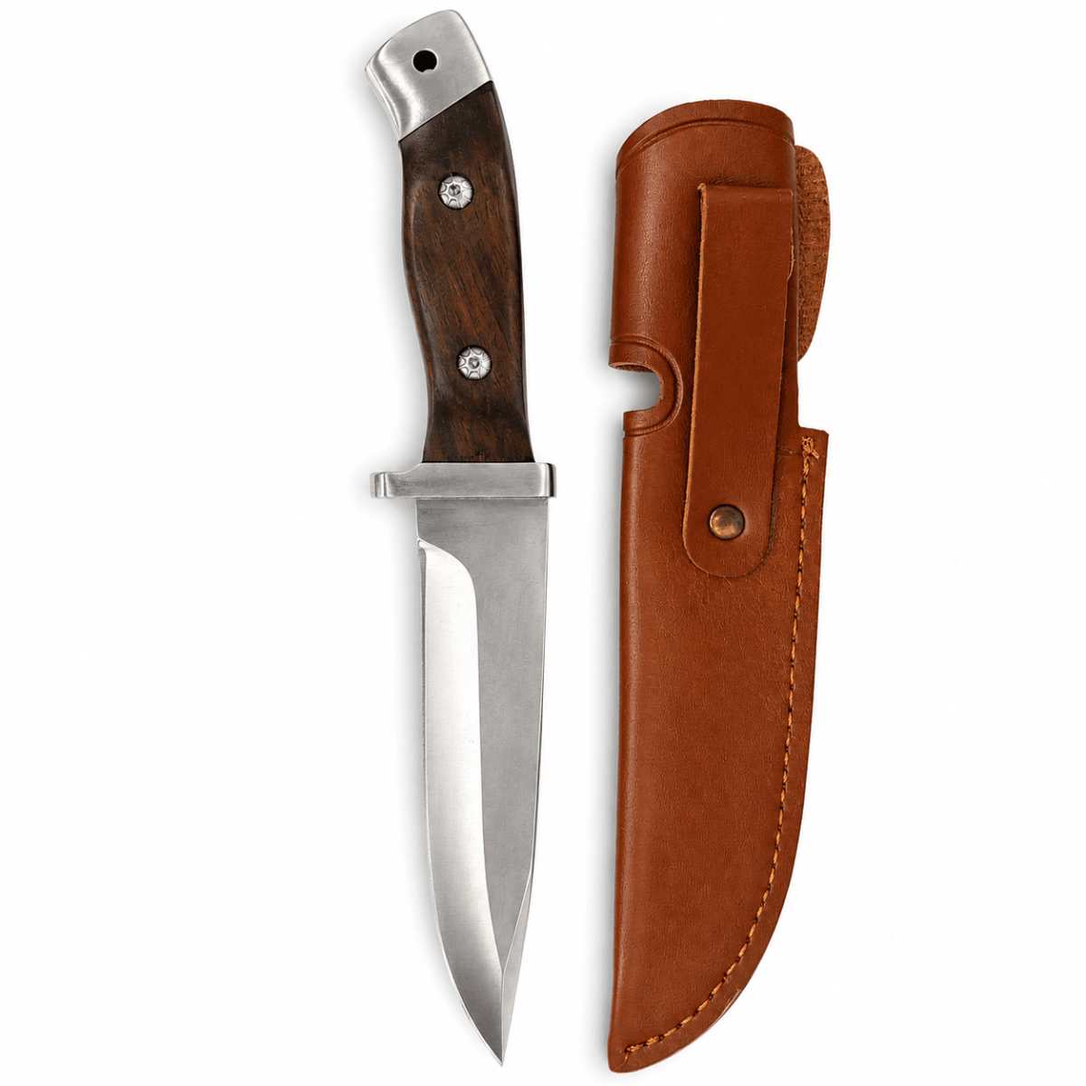 CUCHILLO TACTICO R-25 CON FUNDA CUERO2
