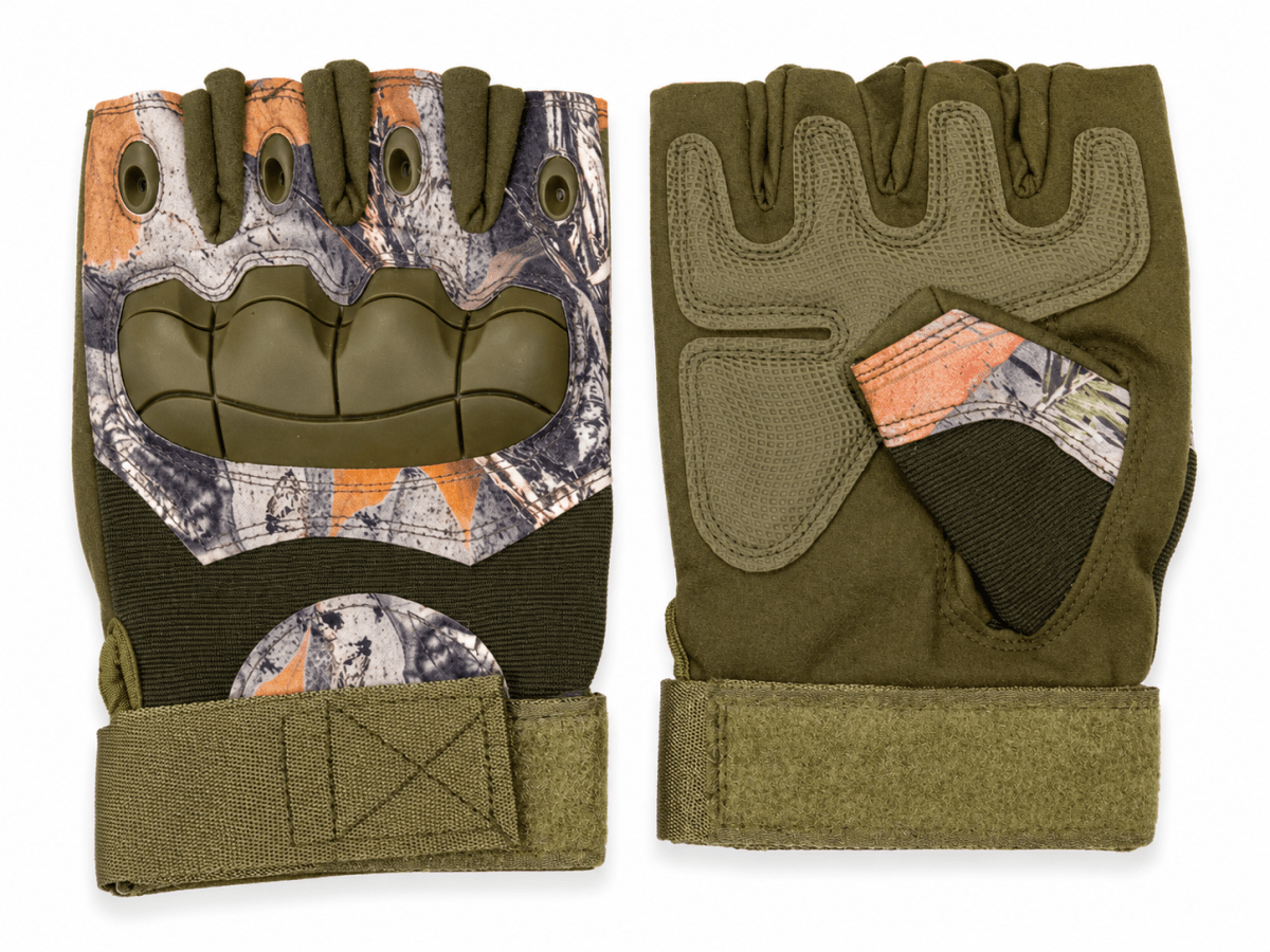 GUANTES DE CAZA A-296-HO TACTICOS SIN DEDOS HOJAS1