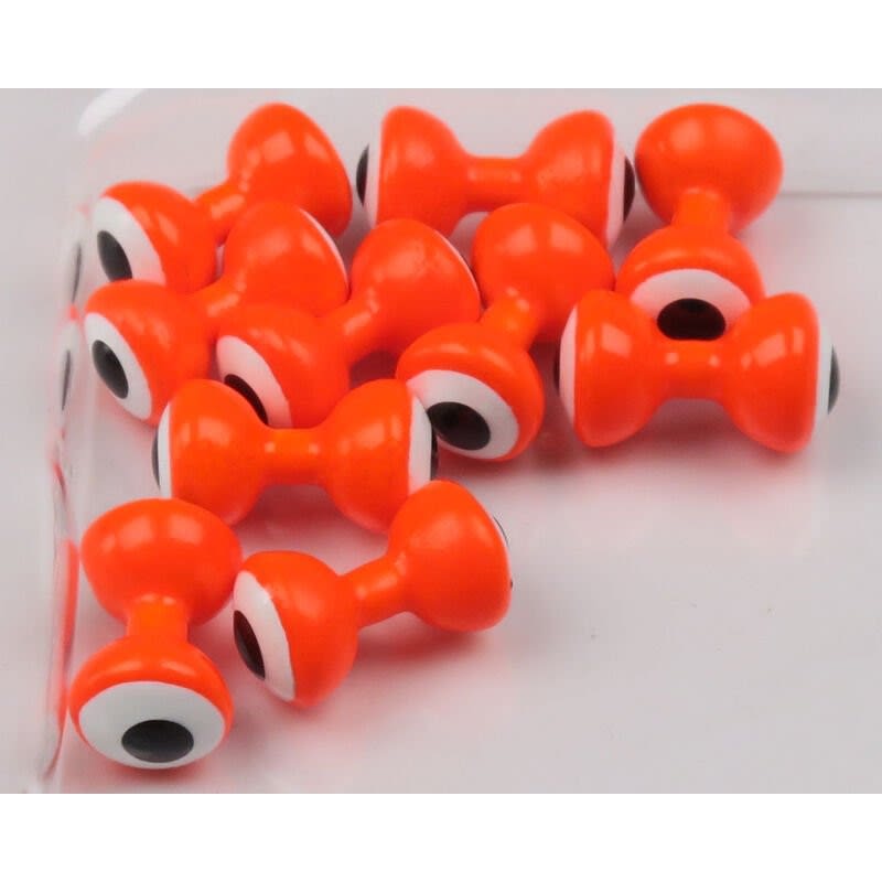 SMALL DOUBLE PUPIL LEAD EYES #5 FL ORANGE W WHITE AND BLACK1