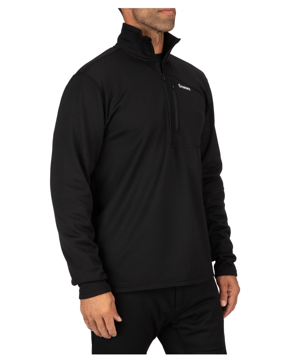 POLAR SIMM'S THERMAL 1/4 ZIP TOP BLACK T/M3