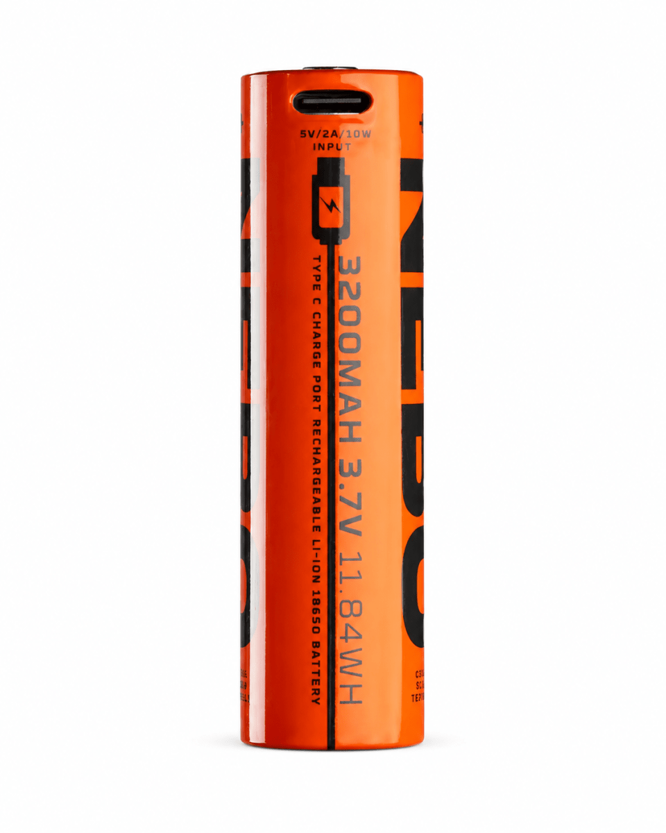 BATERIA RECARGABLE 18650 NEBO 3200 MAH PUERTO USB-C2