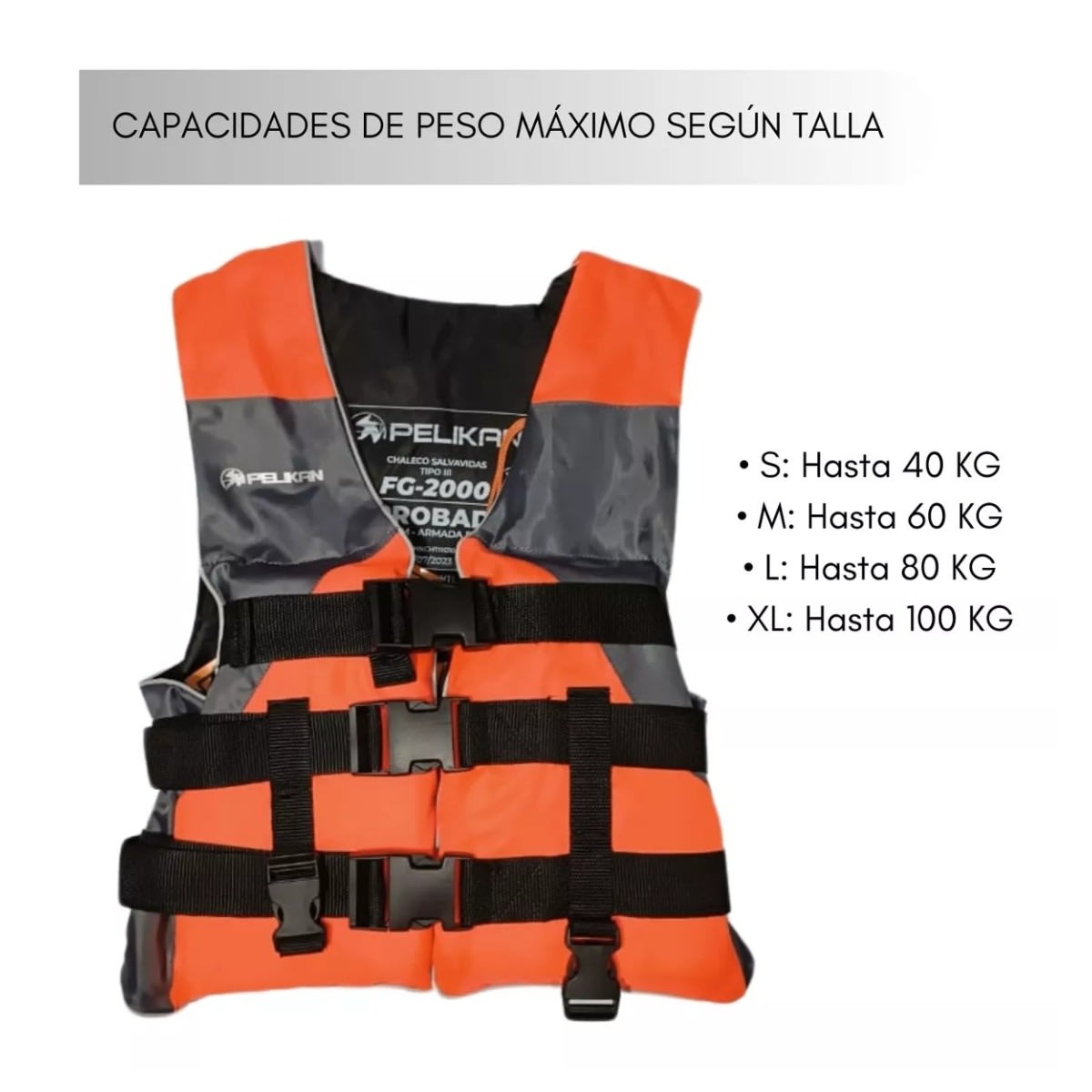 CHALECO SALVAVIDAS FG-2000 PELIKAN T M3