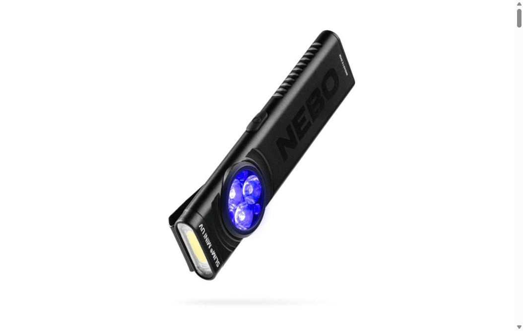 LINTERNA RECARGABLE CON LUZ ULTRAVIOLETA NEBO SLIM MINI 150 LUMENES1