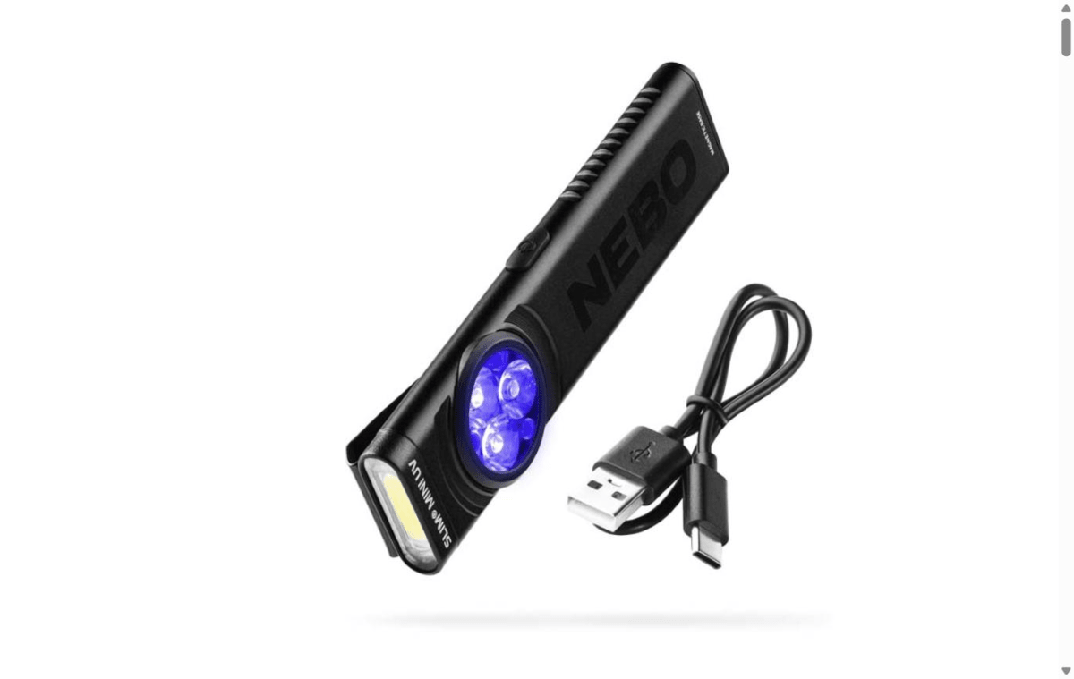 LINTERNA RECARGABLE CON LUZ ULTRAVIOLETA NEBO SLIM MINI 150 LUMENES11
