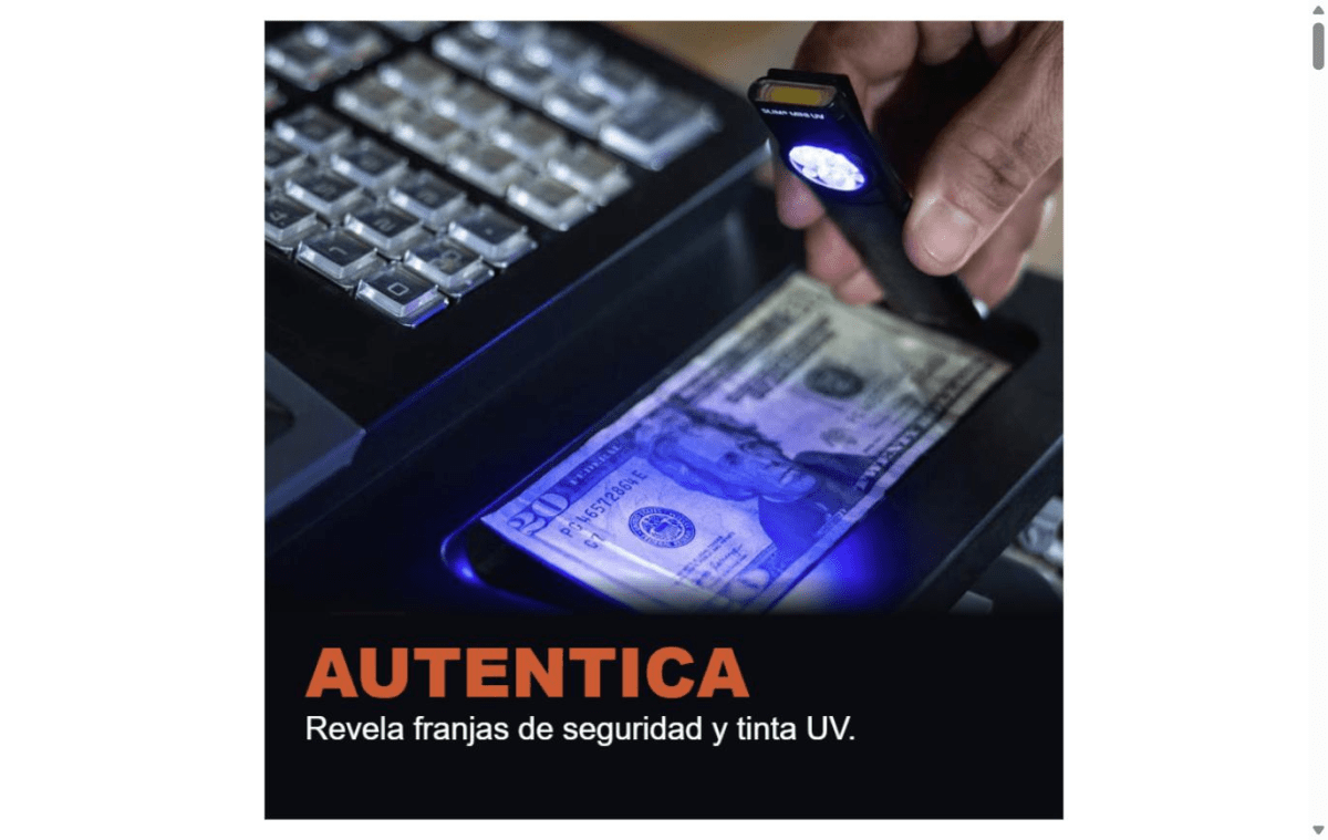 LINTERNA RECARGABLE CON LUZ ULTRAVIOLETA NEBO SLIM MINI 150 LUMENES5