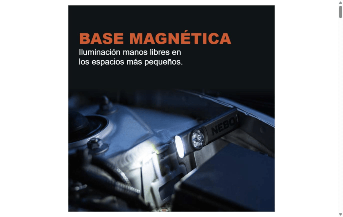 LINTERNA RECARGABLE CON LUZ ULTRAVIOLETA NEBO SLIM MINI 150 LUMENES6