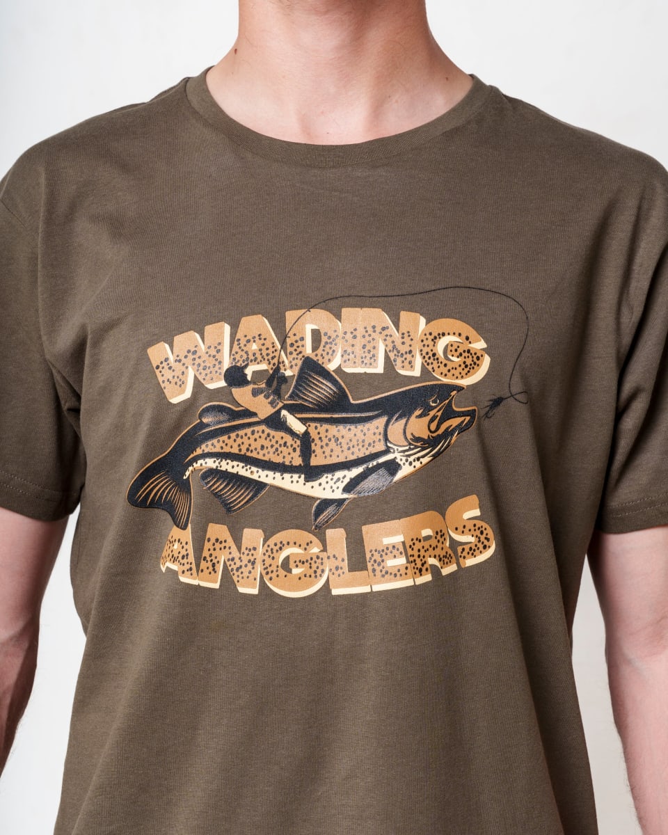 Polera Trucha Fario Verde Musgo talla m2