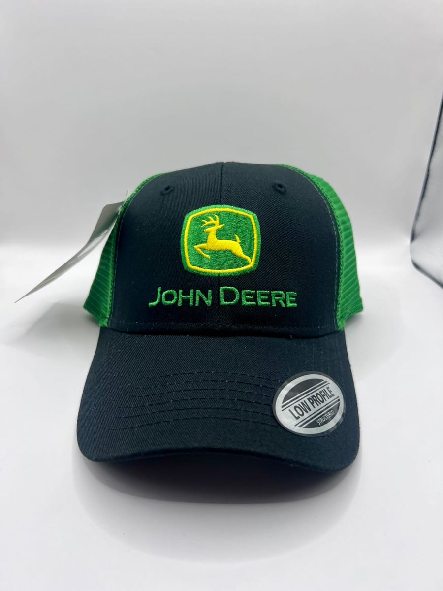 GORRO JOHN DEERE NEGRO CON MALLA VERDE1
