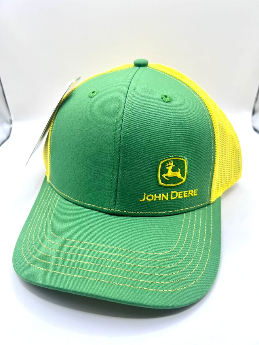 GORRO JOHN DEERE TELA VERDE CON MALLA AMARILLA2