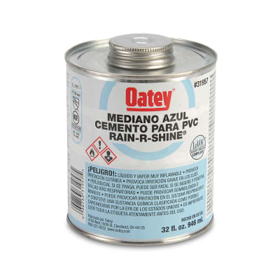Pegamento Rain R -Shine 32 Oz Azul para Tuberías de PVC Oatey1