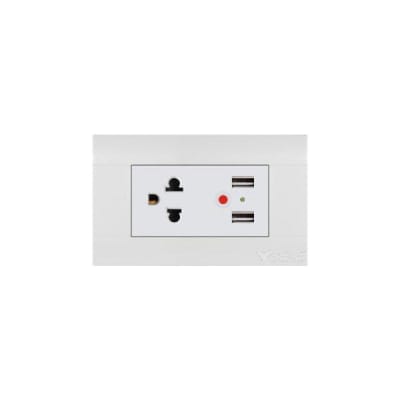 Tomacorriente + 2 Usb Blanco X3 Unidades Cubull1